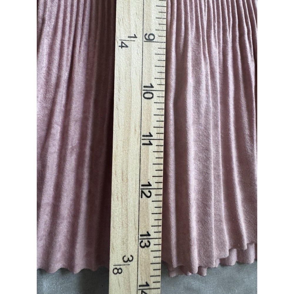 Zara Pleated Skort Wrap Tie Front Dusty Rose Pink Suede Feel Size S Soft Girl - Picture 7 of 7